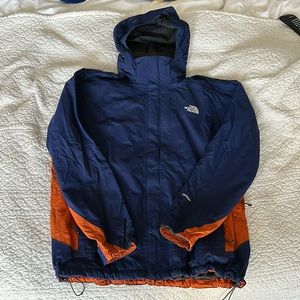Worn mens north face outerwear jacket, size XL